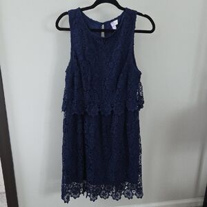 Alya Deep Blue Lace Top